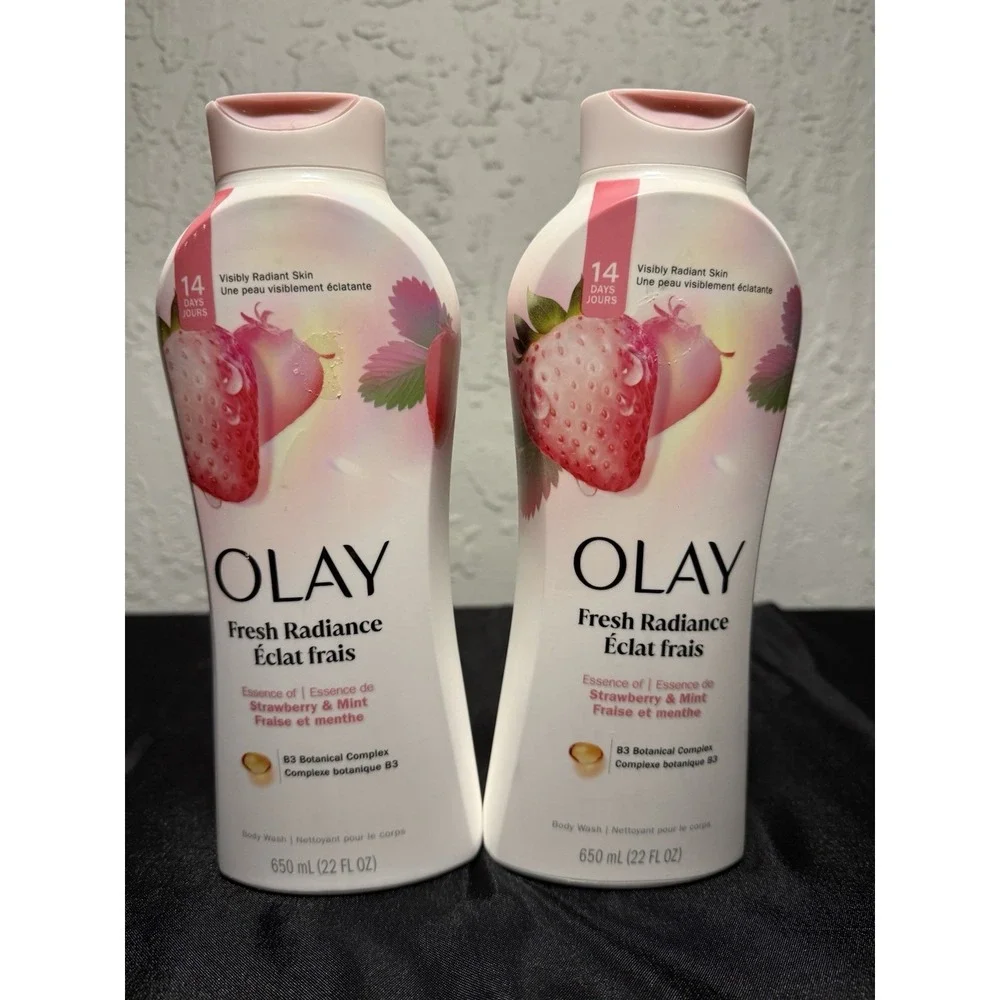 (Pack of 2) OLAY Fresh Radiance Body Wash, 22 fl oz Strawberry Mint